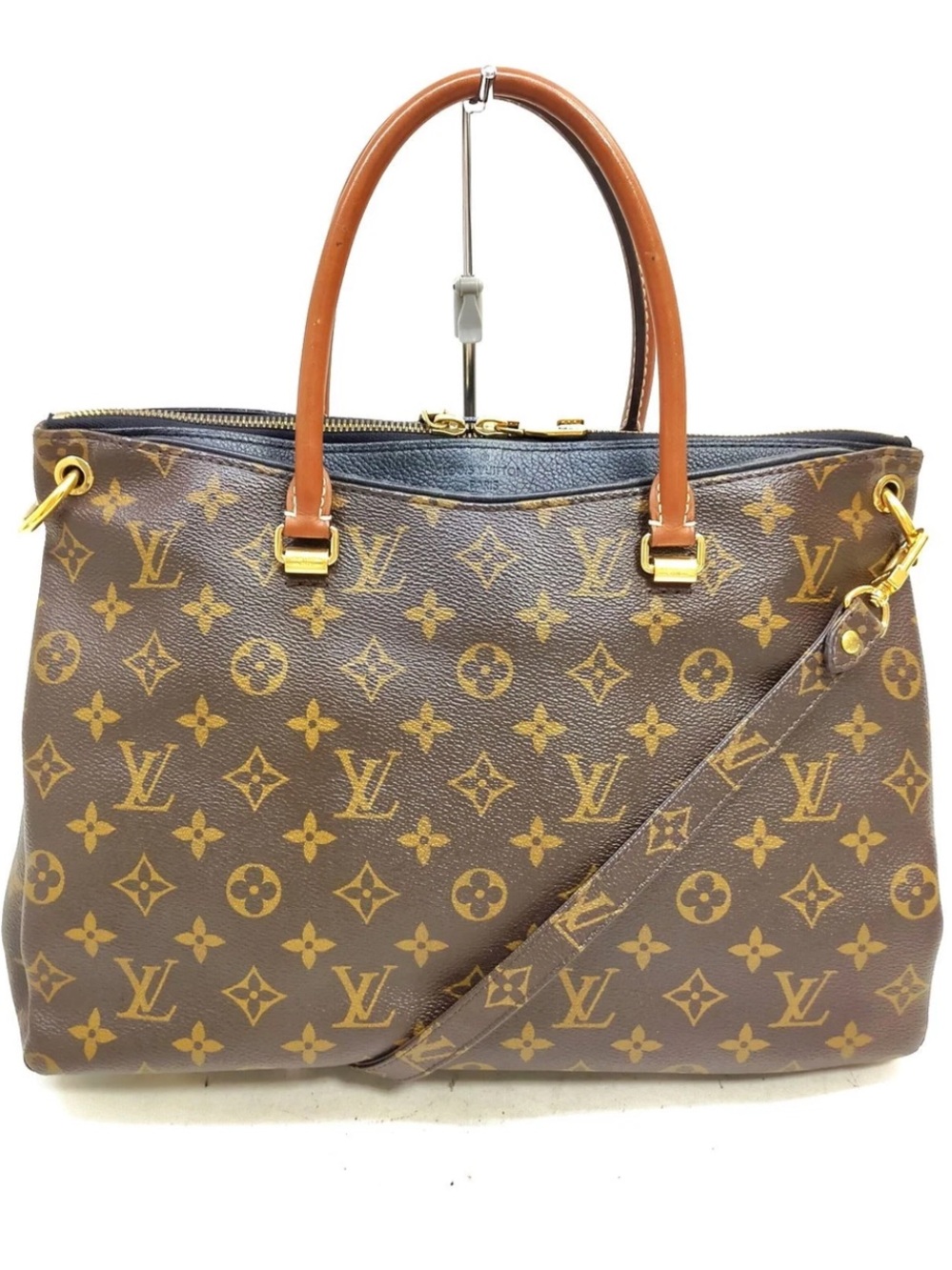 Louis Vuitton Pallas MM Monogram Canvas Shoulder Bag Crossbody Tote Handbag